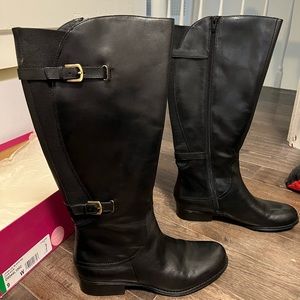 Naturalizer Leather wide calf knee high boots, size 9
